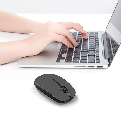 VssoPlor Wireless Mouse, 2.4G Slim Portable Computer Laptop Mouse with Nano Receiver Quiet Silent Optical Mice for Notebook, PC, Laptop, Computer-Black and Gold
