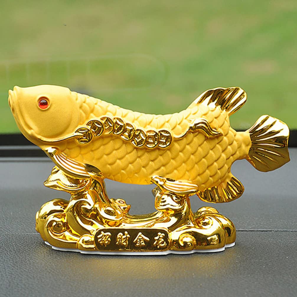 GANAZONO Feng Shui Wealth Arowana Fish Lucky Fish Statue Figurine Decoration