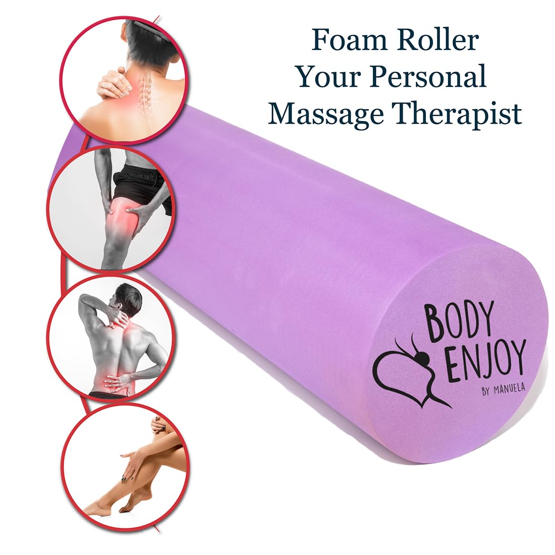 Small Size Low-Medium Density EVA 4 Inch Foam Roller for Back &Leg Pain; Sore Muscle Recovery; Trigger Point Massage Roller Ø3.75x18inch Physical Therapy; Helps as Spine Cracker Stretcher