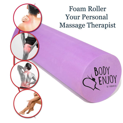 Small Size Low-Medium Density EVA 4 Inch Foam Roller for Back &Leg Pain; Sore Muscle Recovery; Trigger Point Massage Roller Ø3.75x18inch Physical Therapy; Helps as Spine Cracker Stretcher