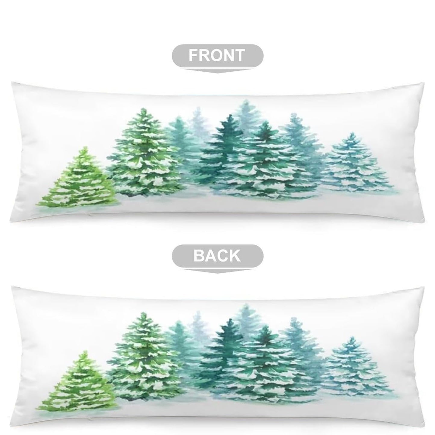 Christmas Body Pillow Cover Christmas Tree Xmas Winter Hohiday Throw Pillow Covers Long Pillow Case Protector with Zipper Decorative Rectangle Bed Pillowcases for Bedroom,Couch,Home Gifts 20"x54"