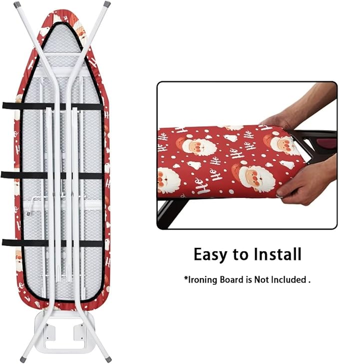 Cute Santa Claus Xmas Ironing Board Cover Cover Standard Size Soft Fabric
