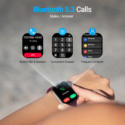 Smart Watches for Women Men, 1.99”Large AMOLED Screen Fitness Tracker Watch with AI Voice, Bluetooth Call, Heart Rate/SpO2/Sleep Monitor, 3ATM Waterproof, 12 Days Battery, 105 Sport Modes