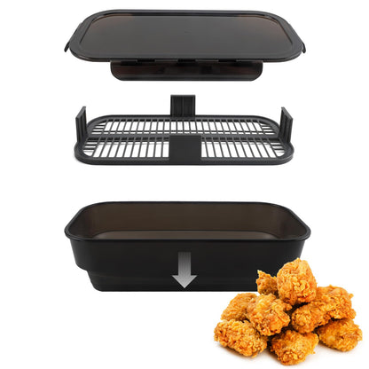 COOK WITH COLOR Collapsible Batter Bowl - Mess Free Breading Shaker Container - Great for Fried Fish, Fried Chicken, Onion Rings, Wings & More, Cream