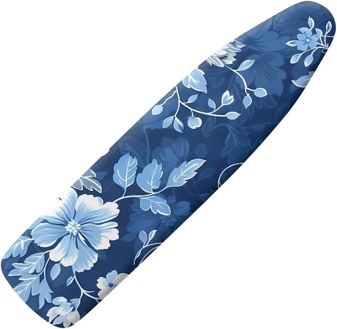 Ironing Board Covers Scorch Resistant Insulation, Retro Blue Floral Ironing
