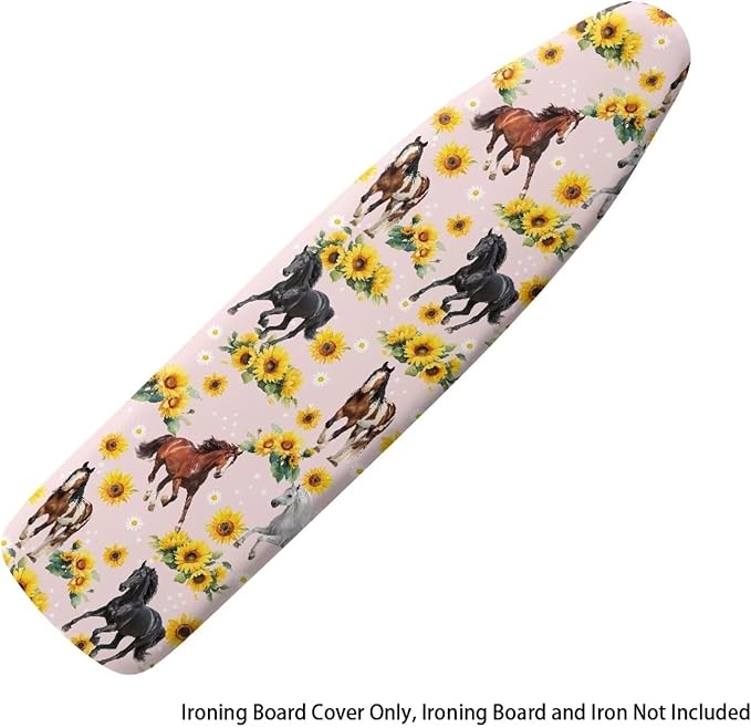 Sprowallow Sunflower Horse Ironing Board Cover and Pad 15x54 Inch Standard Size