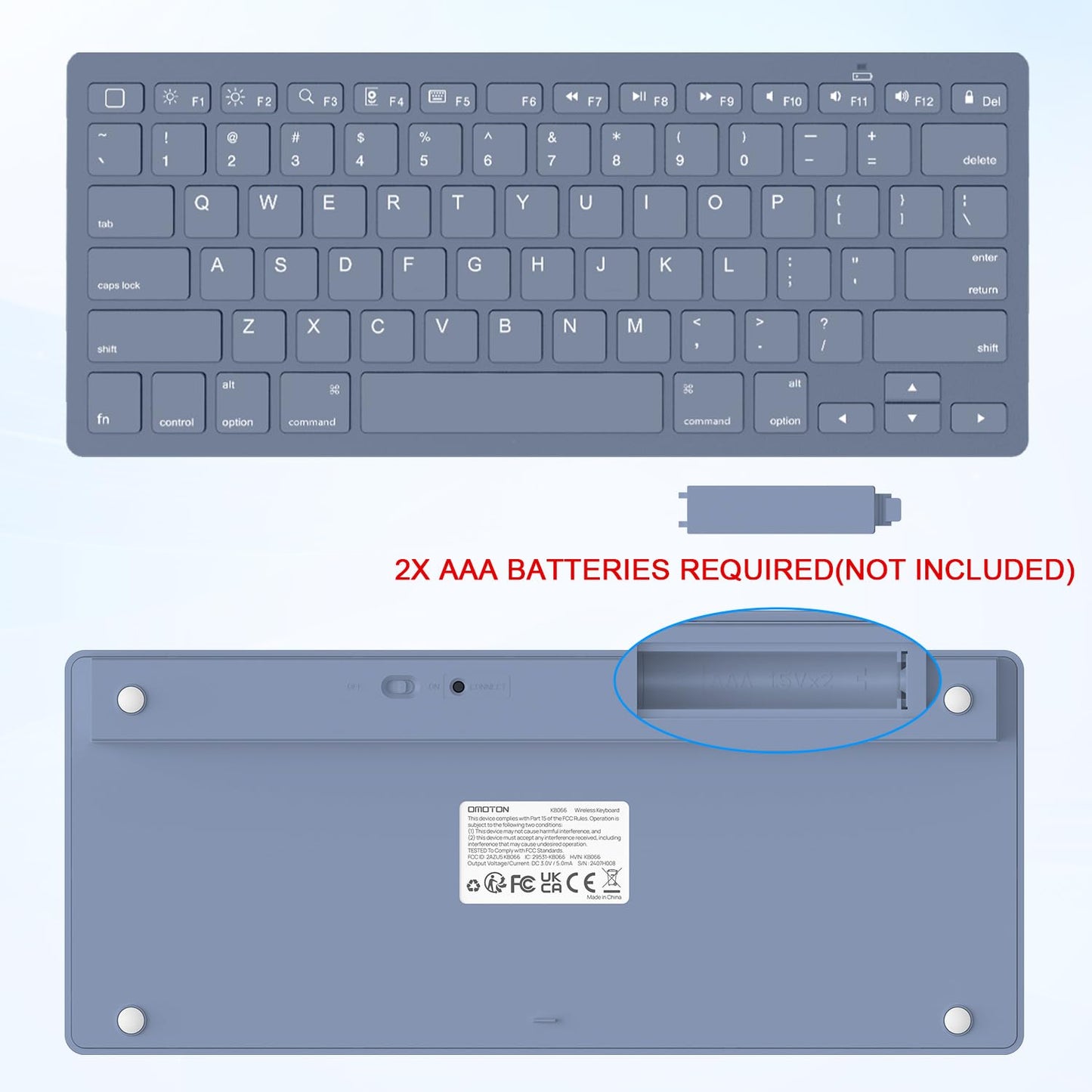 OMOTON Bluetooth Keyboard Compatible with iPad 10th Generation, iPad 10.2 (9th/8th/7th), iPad Pro 13/12.9/11 inch, iPad Air/Mini and More iOS Devices, White