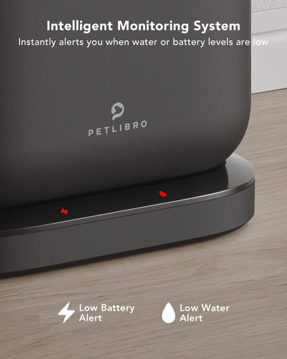 PETLIBRO Cat Water Fountain, Cordless Pet Water Fountain Battery Operated, 2.5L/84oz Dockstream Water Fountains for Cats Indoor, Cat Fountain with Stainless Steel Tray, Easy to Clean BPA-Free