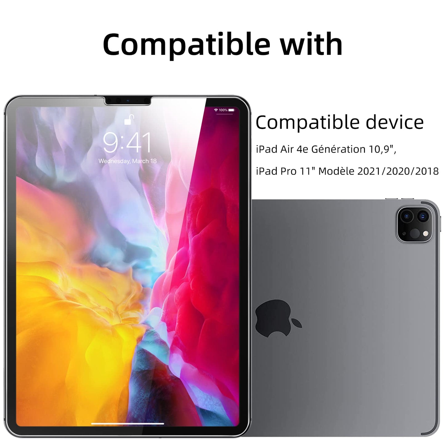 NEW'C 2 Pack Designed for iPad (A16) 11th Generation 2025, iPad 10th Generation 10.9 inches 2022 Screen Protector Tempered Glass, Bubble Free, Ultra Resistant (Easy Installation Frame)