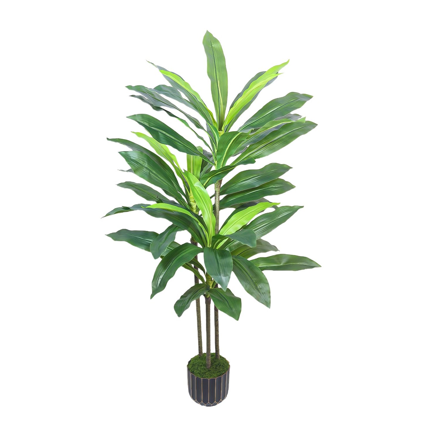 Artificial Dracaena Tree 48in - Fake Plants Tree with Black Planter - Faux Yucca Tree Tall with Lifelike Trunk and Leaves in Pot - Dracaena Artificial Plant for Home Office Living Room Fireplace Decor