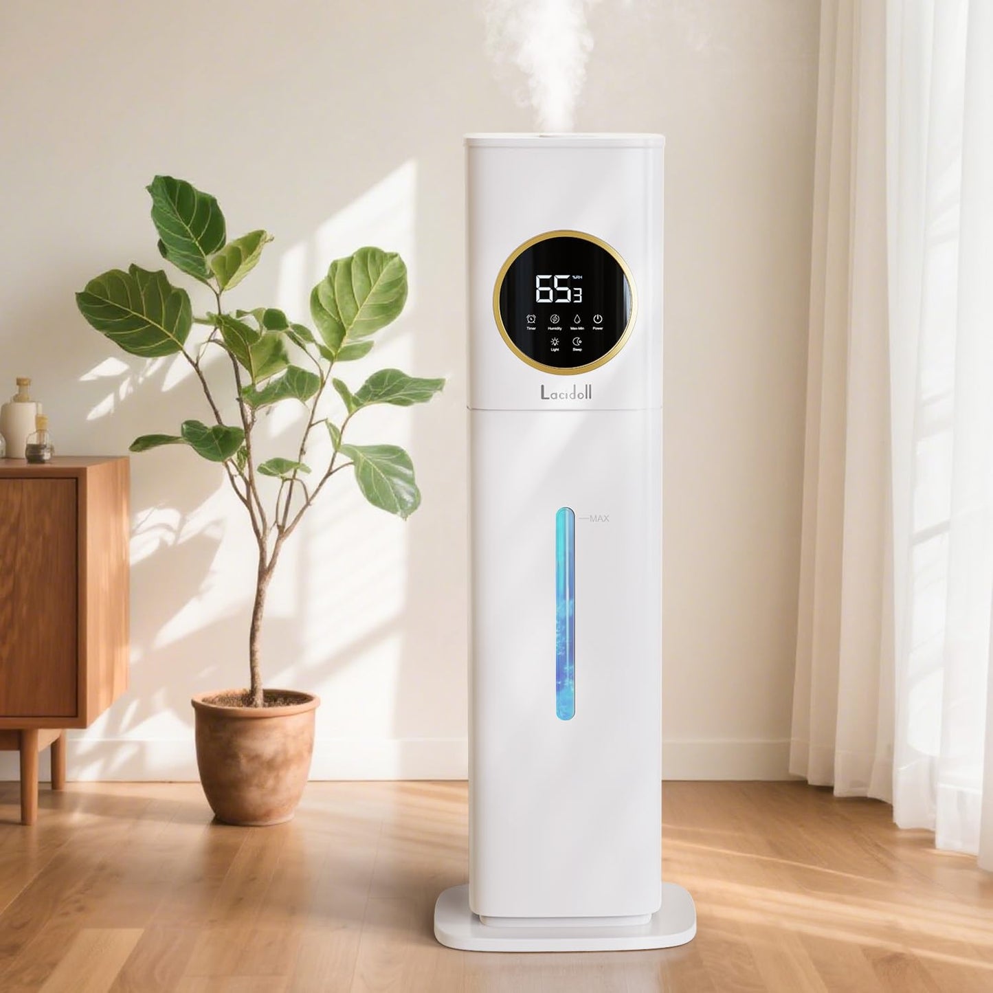 Humidifier Large Room Bedroom with Night Light, 2.1Gal(8L) Humidifiers for Home with Essential Oil Diffuser, Top Fill Whole House Cool Mist Humidifiers for Plants Baby Kids Adults(Black)