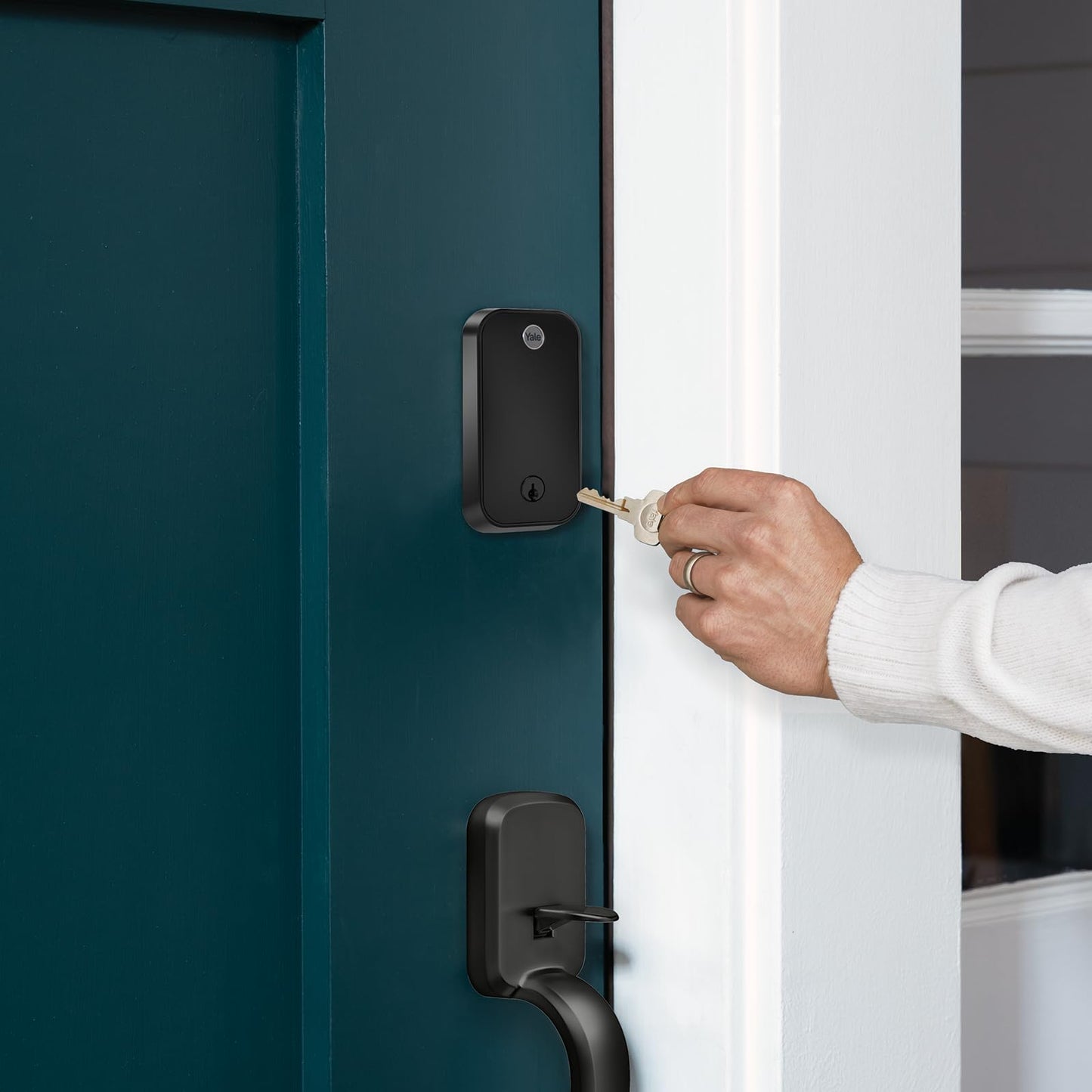 Yale Assure Lock 2 Touch Deadbolt, Black Suede Key-Free Smart Entry Door Lock with Wi-Fi Connected Touchscreen Keypad and Fingerprint Scanner for Code Entry and Remote Access, YRD450-F-WF1-BSP