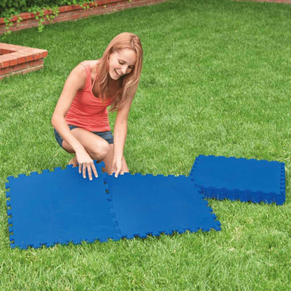 INTEX | Interlocking Padded Floor Protector | 8 interlocking tiles measuring 50x50cm each | Ideal for protection and cushioning around your pool or play area | Blue