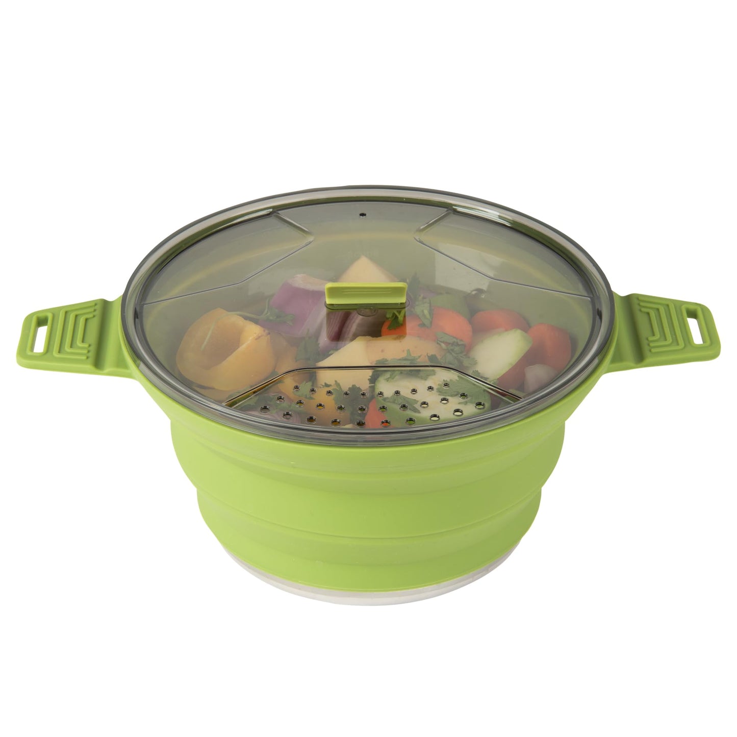 Restaurantware-Hi Tek 2.5 Liter Collapsible Camping Pot, 20 Portable Cook Pots - With Lid, Stainless Steel Bottom, Silicone Camping Cookware, For Travel Or Outdoor Hiking- Restaurantware
