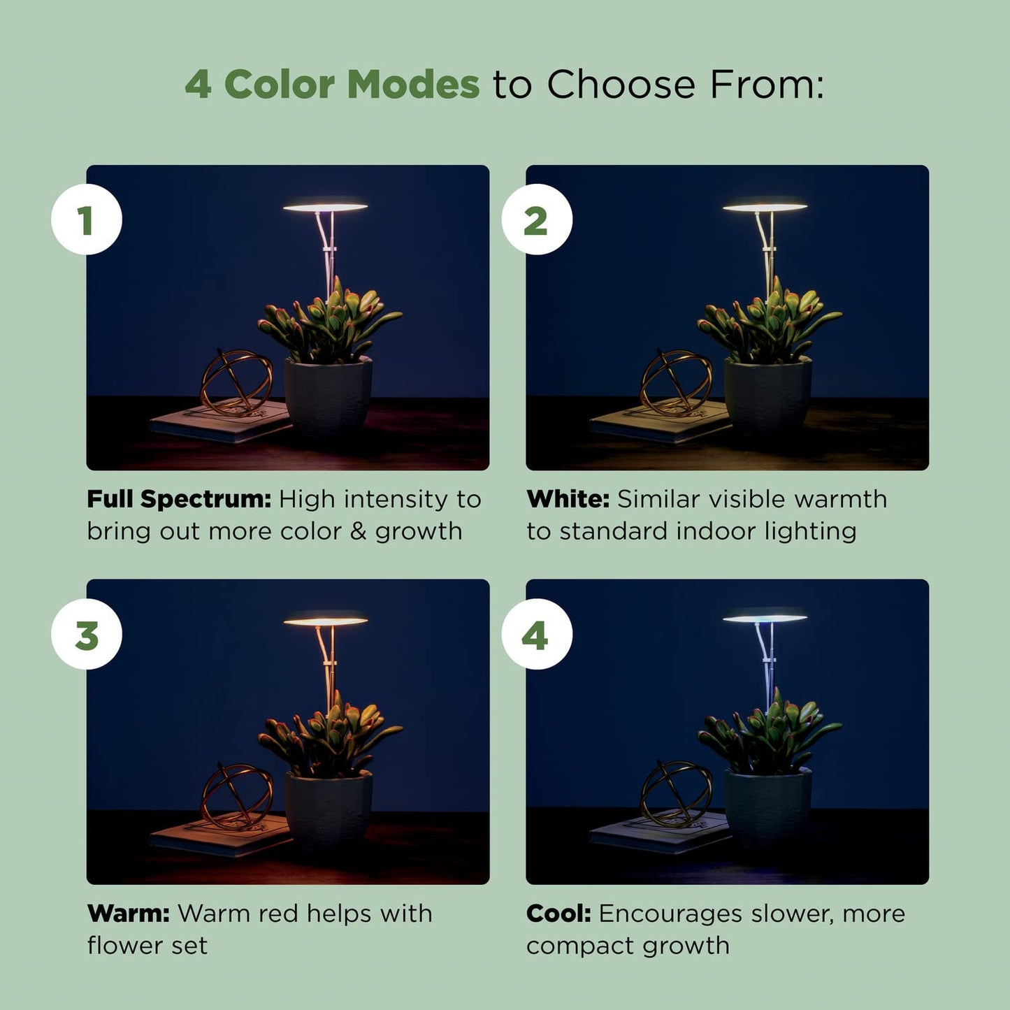 AeroGarden Stem Grow Light for Indoor Plants, Grow Live Plants Anywhere in the Home, Adjustable Light Modes, Black
