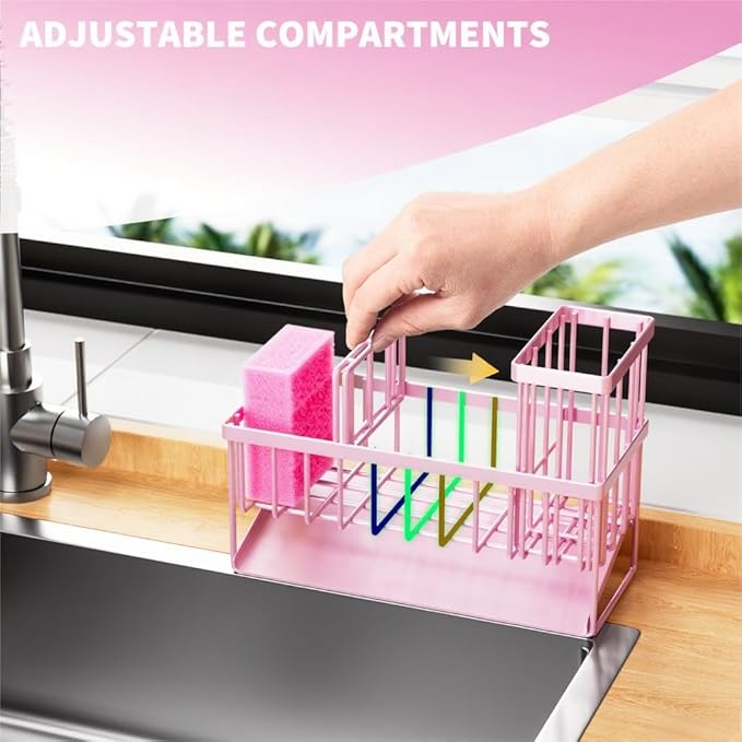 Cisily Pink Kitchen Sink Caddy Organzier