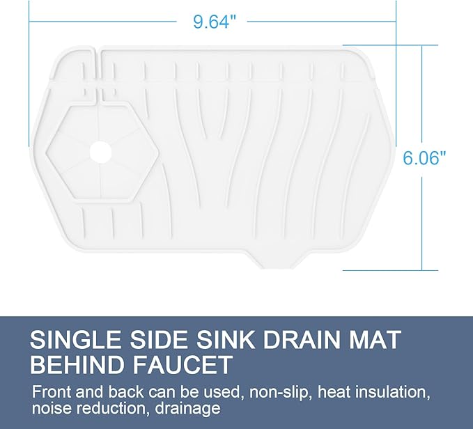 Sink Drain Mat - Unilateral Faucet Guard