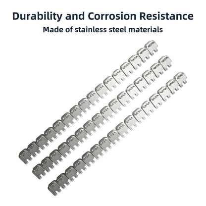 48'' Stainless Steel Conveyor Belt Fasteners Clips with 27.5'' Hinge Pin - for Industrial Conveyor Belt Staple Lacing, Suitable for Belt Thickness of 5-6mm - Split into 3 Equal Sections
