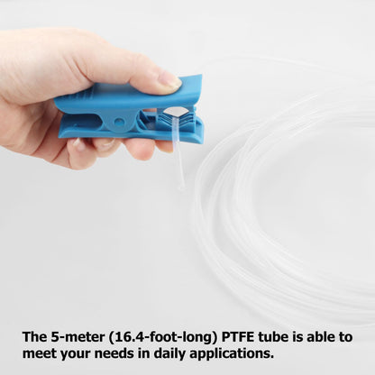 Redrex 5M PTFE Tube for A1 2.5mm IDx4mm OD Transparent Ultra-smooth Heat-resistant Bowden Tube with Cutter for 1.75mm Filament for Bambu Lab A1/A1 mini/P1P/P1S/X1C,K1/K1 Max/Ender 3 V3 3D Printer