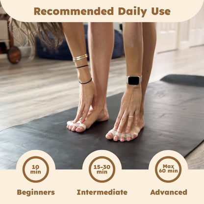 Toe Spacers for Women and Men, Bunion Corrector, Hammertoe Straightener and Plantar Fasciitis Relief, Latex-Free Medical-Grade Silicone Toe Separators for Yoga and Running, 2 Pairs in Wooden Gift Box