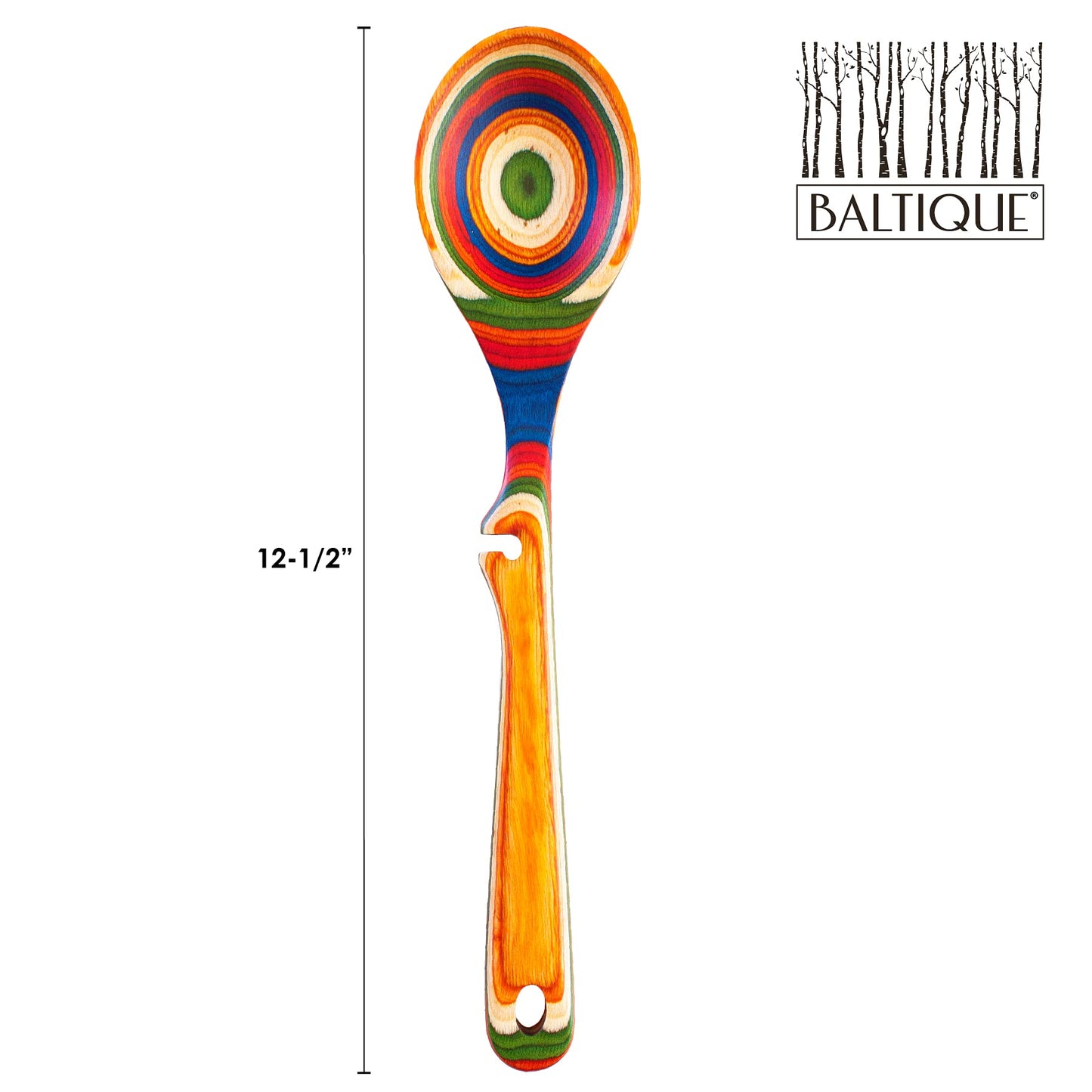 Totally Bamboo Baltique Marrakesh Collection 12-1/2" Wooden Cooking Spoon with Spoon Rest Notch, Ready for Use on Nonstick