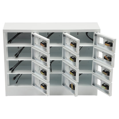 12-Slot Cell Phone Charging Cabinet with 3 in 1 Cable, QC3.0 Fast Charging & Combination Lock -Must-Have for Office & Classroom