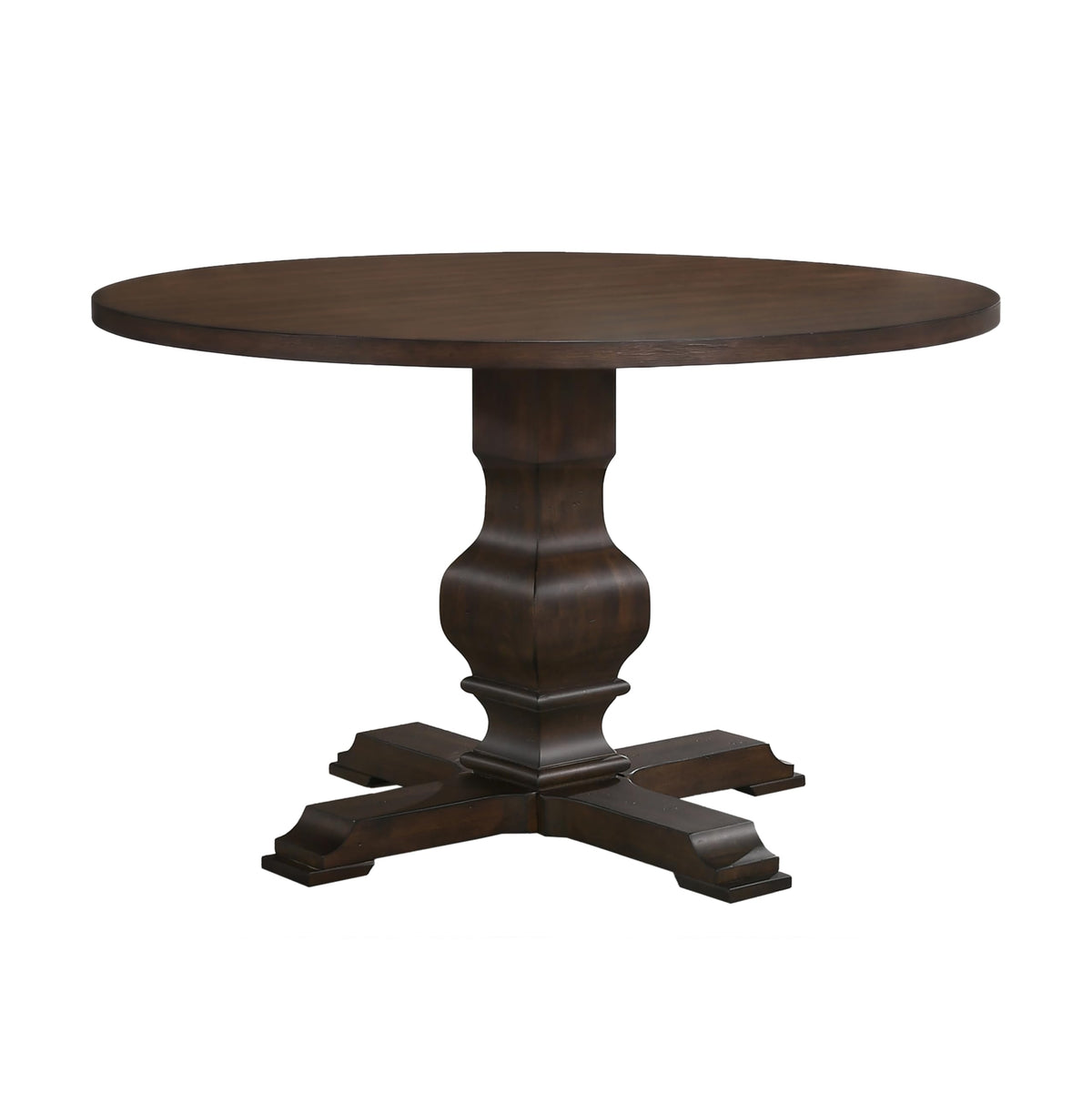 Roundhill Furniture Havre Pedestal Base Round Dining Table, Espresso