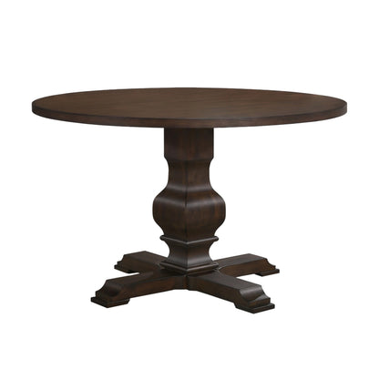 Roundhill Furniture Havre Pedestal Base Round Dining Table, Espresso