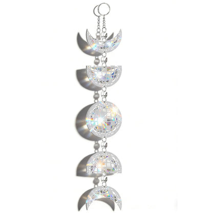 Sliner Disco Ball Moon Phase Hanging Pendant Handmade Sun Catcher for Windows Indoor Windows Ornament Party Christmas Wedding Holiday Decorations Gifts