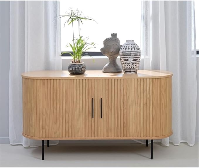 Unique Furniture Modern 2-Door Slideboad in Natural Oak