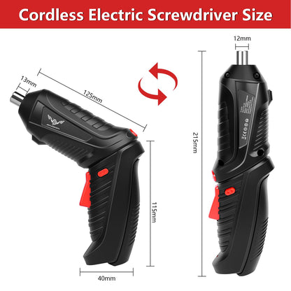 JENABOM Electric Screwdriver Cordless, 47 in 1 Upgrade Portable Cordless Driver, 3.6V Rechargeable 3.5N·m Screwdriver Kit, Dual Position Handle with LED Light for Home Improvement DIY Project
