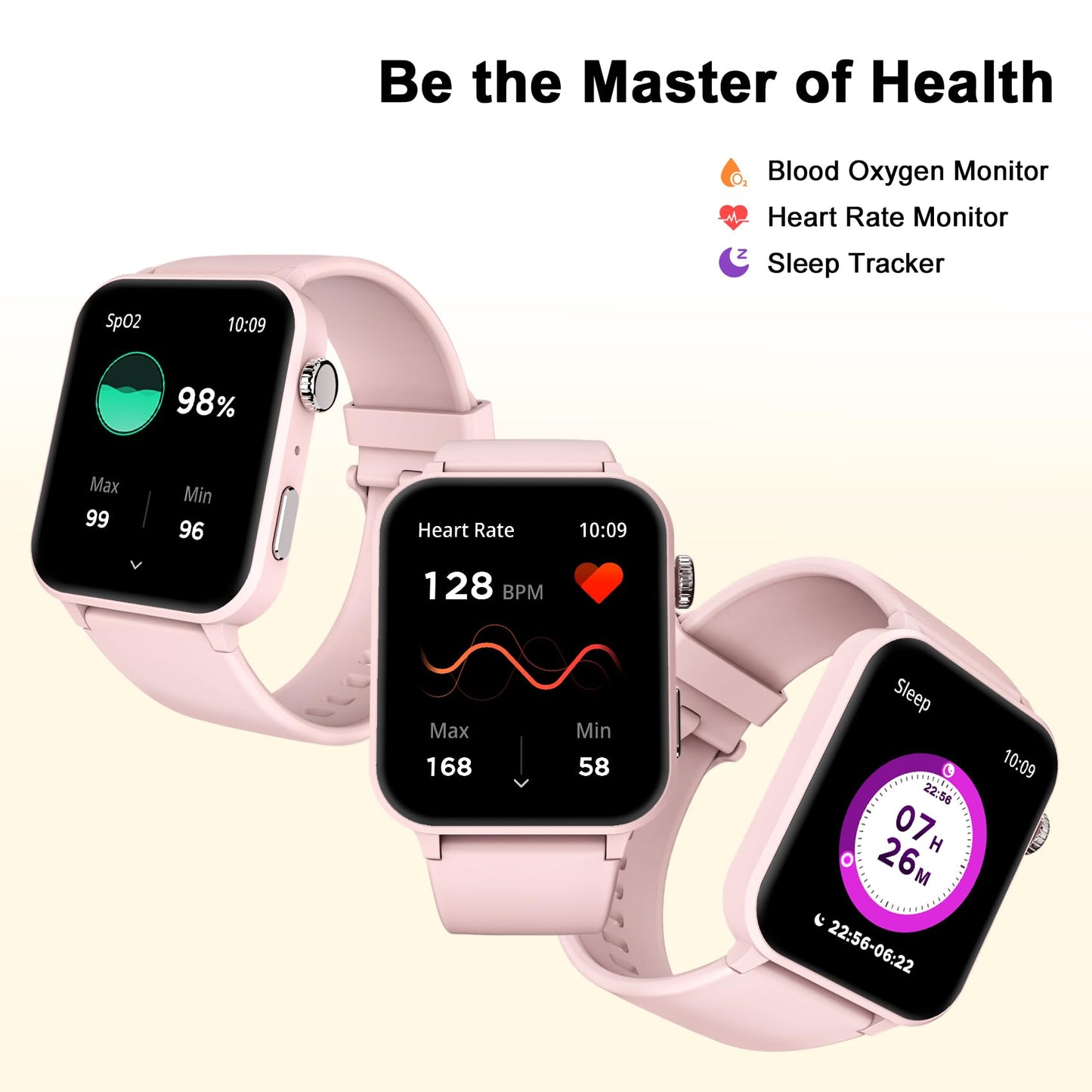 Blackview Smart Watch for Women - Answer/Make Calls & AI Voice, 1.85" Fitness Watch with Heart Rate SpO2 Sleep Monitor, 100+ Sports Modes Activity Tracker, Step Counter Smartwatch for iOS Android