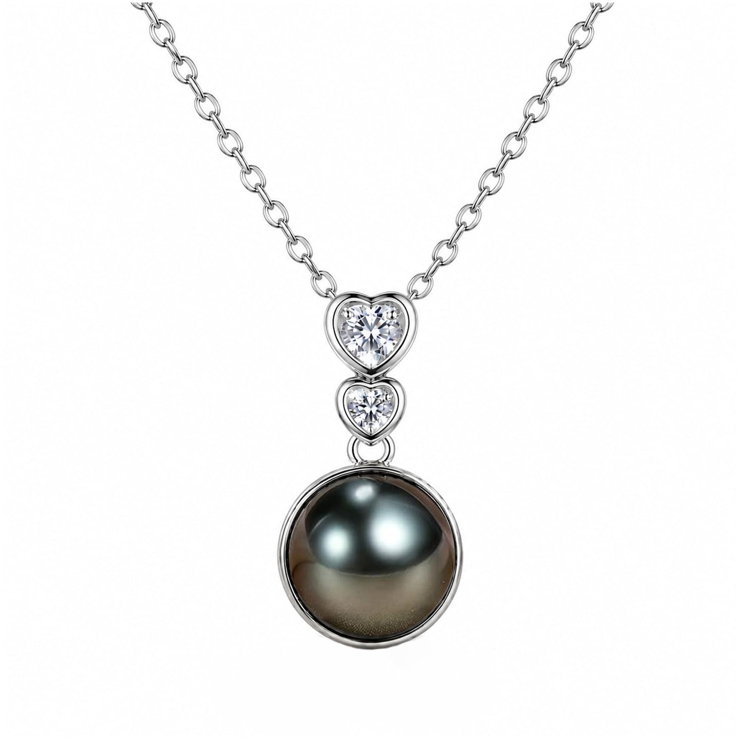 NONNYL Birthday Gift for Women Wife Natural Tahitian Black Pearl Necklace 8-9mm | 18K Gold Plated S925 Sterling Silver Luxury Jewelry Gift for Women | Anniversary Mom Wife Girlfriend Necklace