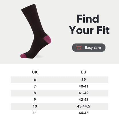 FM London Mens (12-pack) Men’s Smart Breathable Socks, Black/Colour Heel & Toe, 6-11 UK