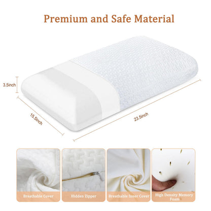 BDTFO High Density Memory Foam Pillow | Classic Support For Neck Shoulder Pain, Ergonomic Orthopedic Cervical Pillow for Sleeping, Removable, Machine Washable Cover