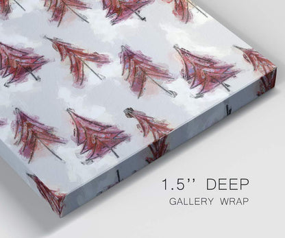 Renditions Gallery Christmas Tree Forest (Red) Wall Art, Cute Winter Artwork, Festive Holiday Patterned Decor, Premium Gallery Wrapped Canvas, Ready to Hang, 10 in H x 10 in W, Made in America