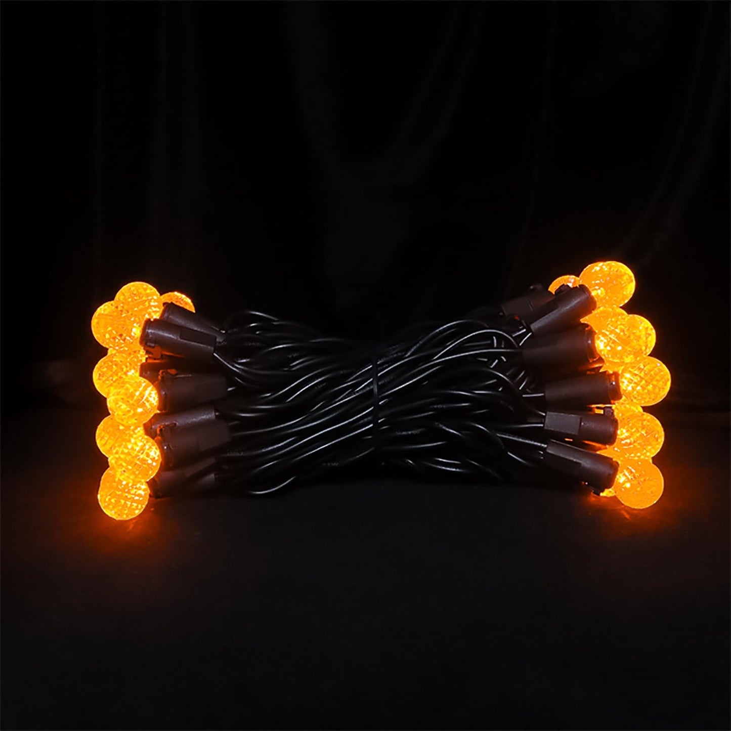18.6Ft 50 LED Orange Halloween Lights G12 Mini Globe Ball String Lights for Small Tree Crafts Holiday Indoor/Outdoor Christmas Thanksgiving Day Halloween Decorations, UL Certified, Connectable, Orange