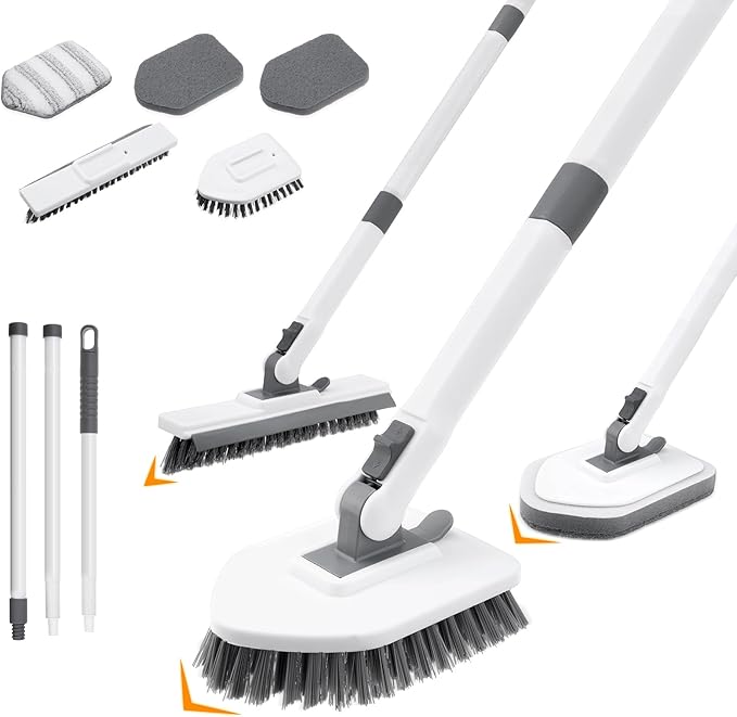 4 in 1 Shower Scrubber Cleaning Brush, Tub and Tile Scrubber