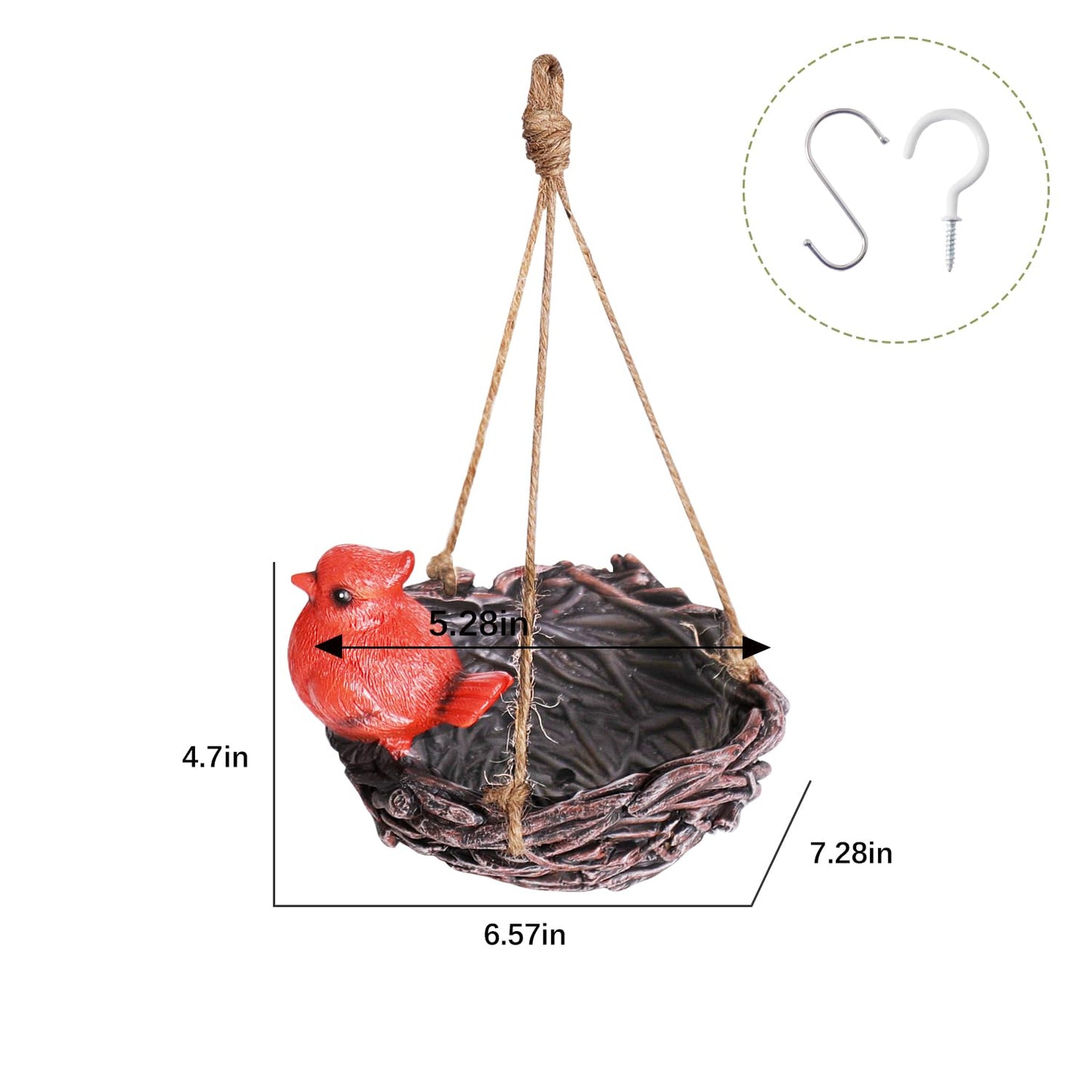 NINIPAPA Hanging Planters for Plants Swing Funny Bird Nest Plant Pots, Cute Outdoor Indoor Garden Succulent Flower Pot with Drainage, Unique Gift on Birthday, Christmas