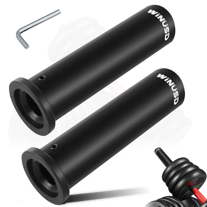 WINUSD 2Pcs Nylon Olympic Adapter Sleeve 8- Converts 1" Standard Weight Plate Posts to 2- Olympic Weight Plate PostsIncludes Removable end Cap and Allen Key