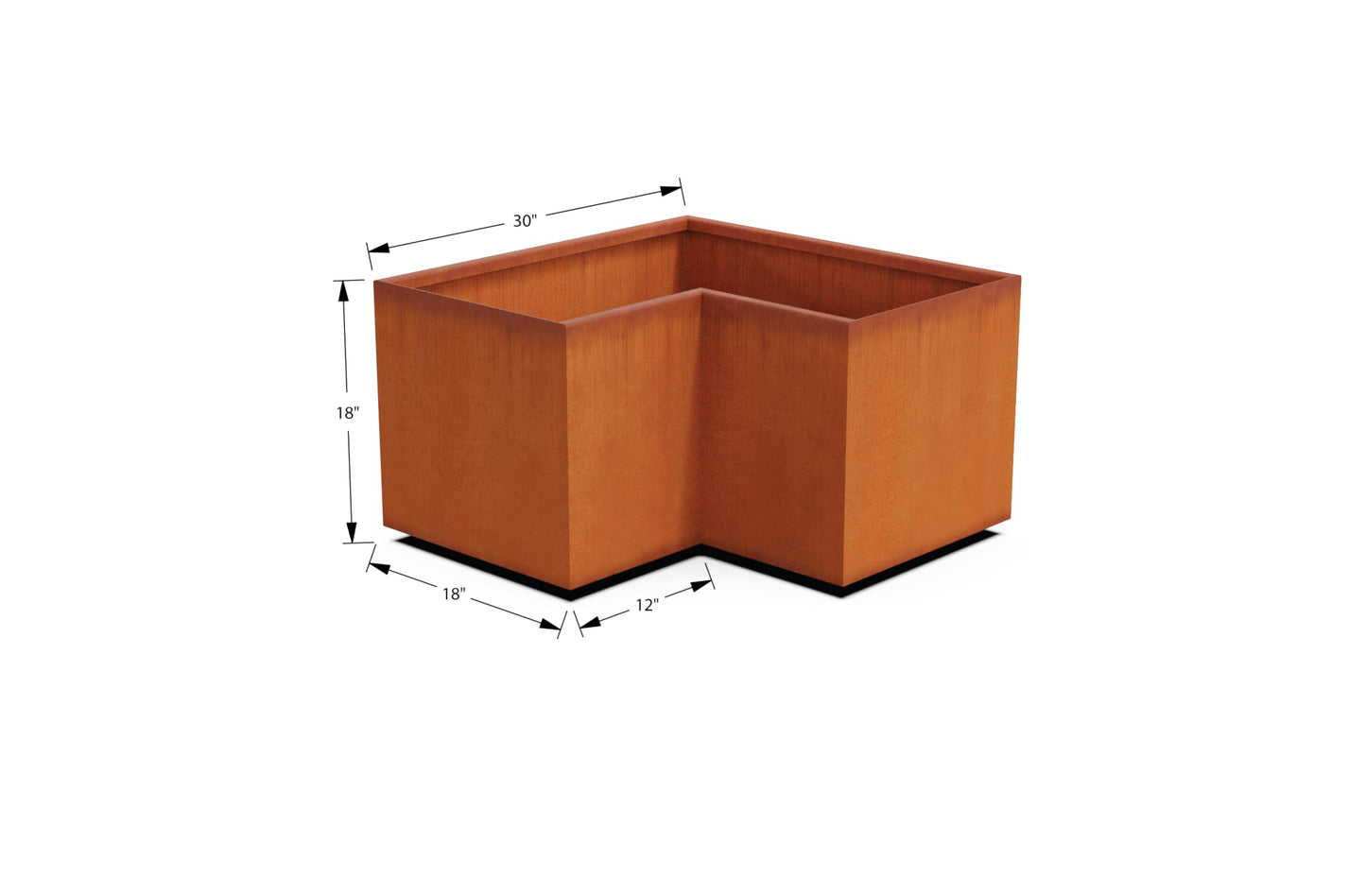 Plantercraft Large Rectangular Planters for Outdoor Plants - 30x18x18 Inch Corten Steel Planter | Heavy Duty Metal Planter Rectangle for Patio & Garden | Large Outdoor Planter Box