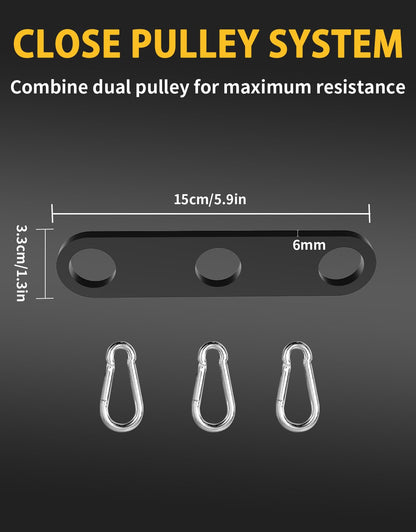 Fit4Fun 2 to 1 Cable Attachment Adapter,Adjustable LAT Pull Down Bar,Cable Machine Attachments for Gym-6 Inches