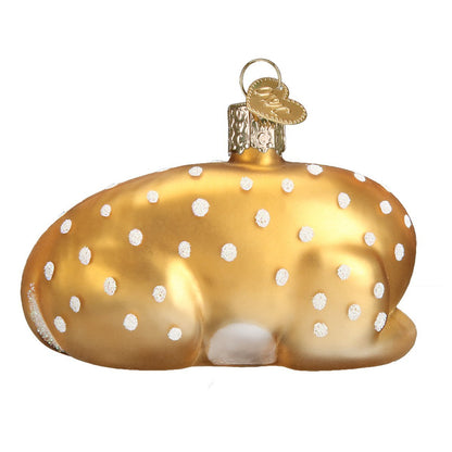 Old World Christmas Fawn Glass Blown Ornament for Christmas Tree, Handcrafted Holiday Decoration, Wildlife Animal Collection