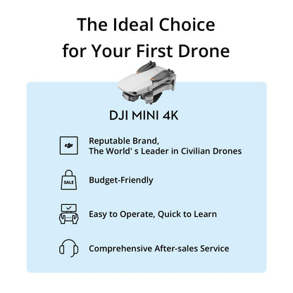DJI Mini 4K, Drone with Camera 4K Professional, Under 249 g, 3-Axis Gimbal Stabilization, 10km Video Transmission, Auto Return, Wind Resistance, 31-Min Max Flight Time, Intelligent Flight