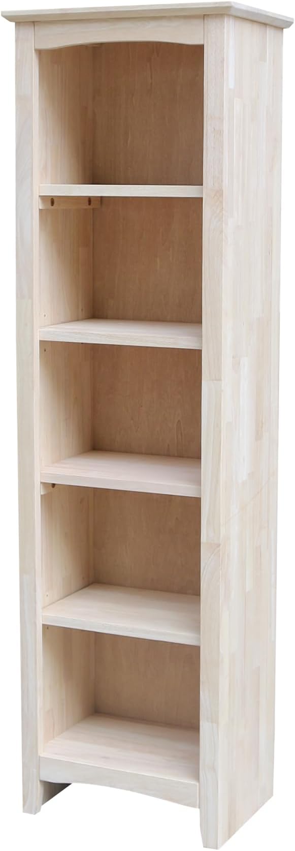 International Concepts Narrow Shaker Bookcase, 60-Inch High, Small Space