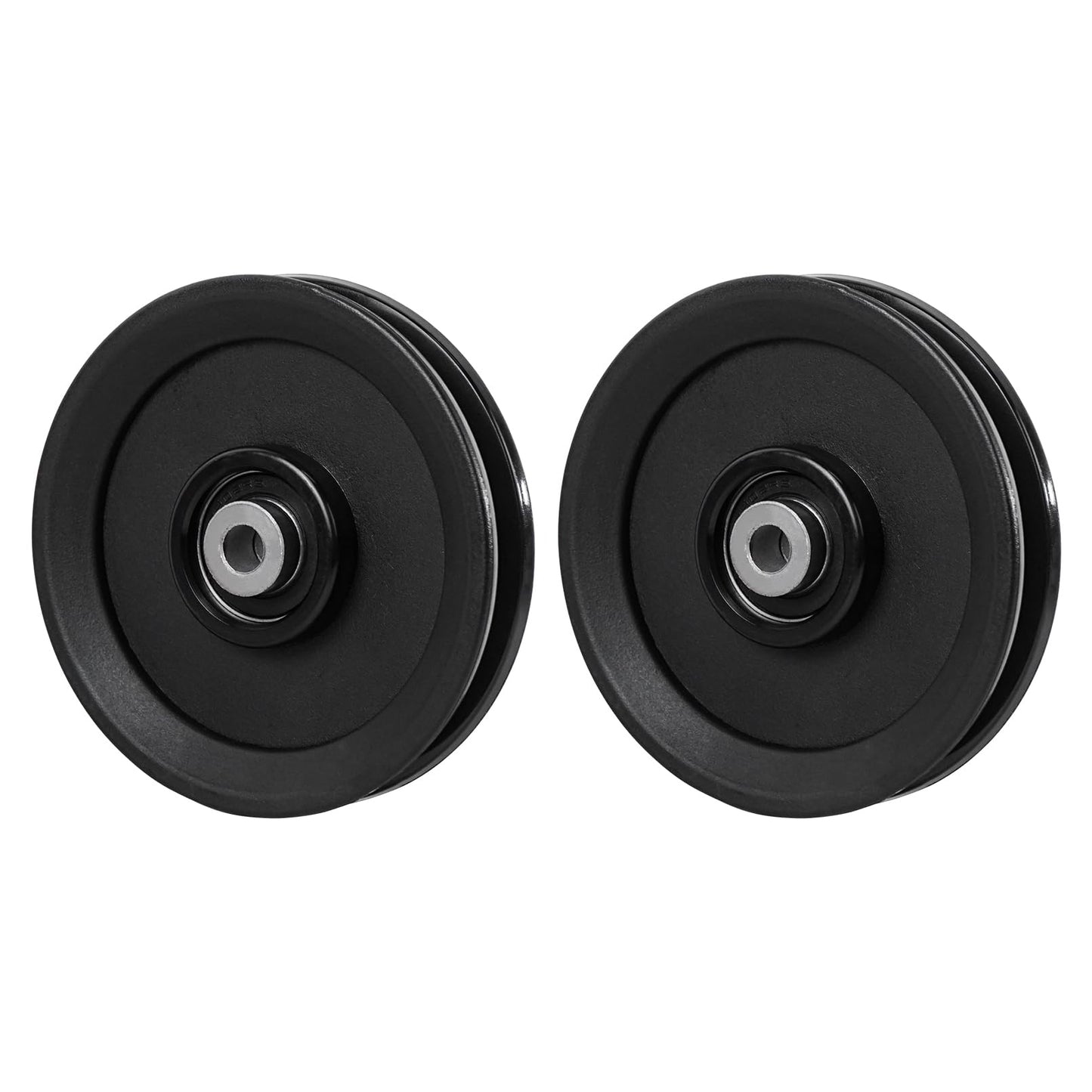 Luwint 4.5 Inch Pulley with Bearing, 115mm Replacement Pulley Wheel for Cable Machine, Home Gym Equipment, LAT Pulldown System, Universal Heavy Duty Pulley (2-Pack, Black)