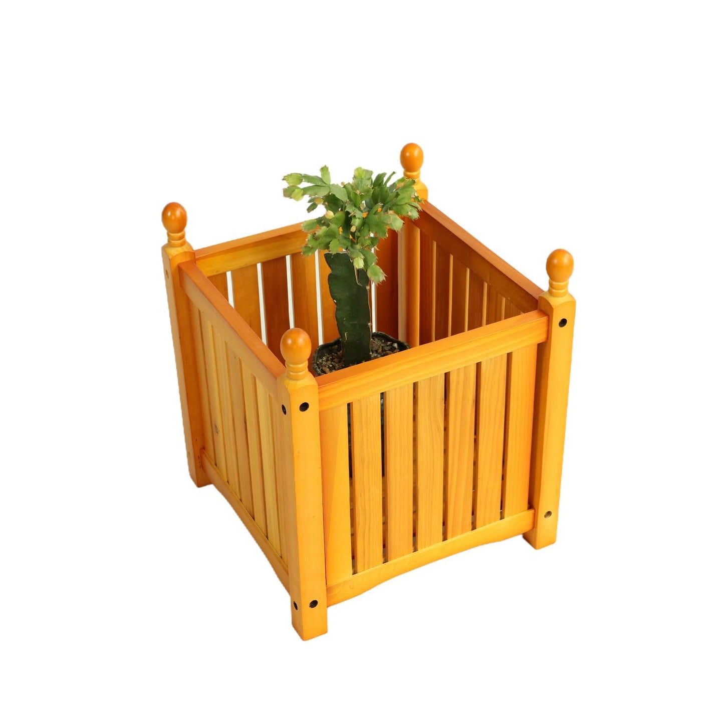 Geelife Wooden Outdoor Square Planter Box for Garden, Porch & Patio - Teak