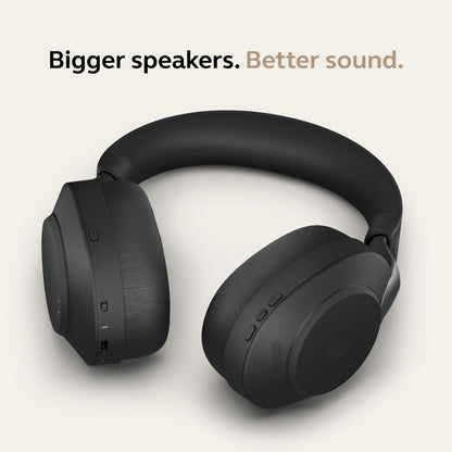 Jabra Evolve2 85 Wireless PC Headset – Noise Cancelling UC Certified Stereo Headphones with Long-Lasting Battery – USB-C Bluetooth Adapter – Black