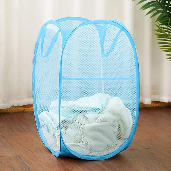 Mesh Laundry Hamper, Pop Up Laundry Basket Portable Collapsible Clothes Storage