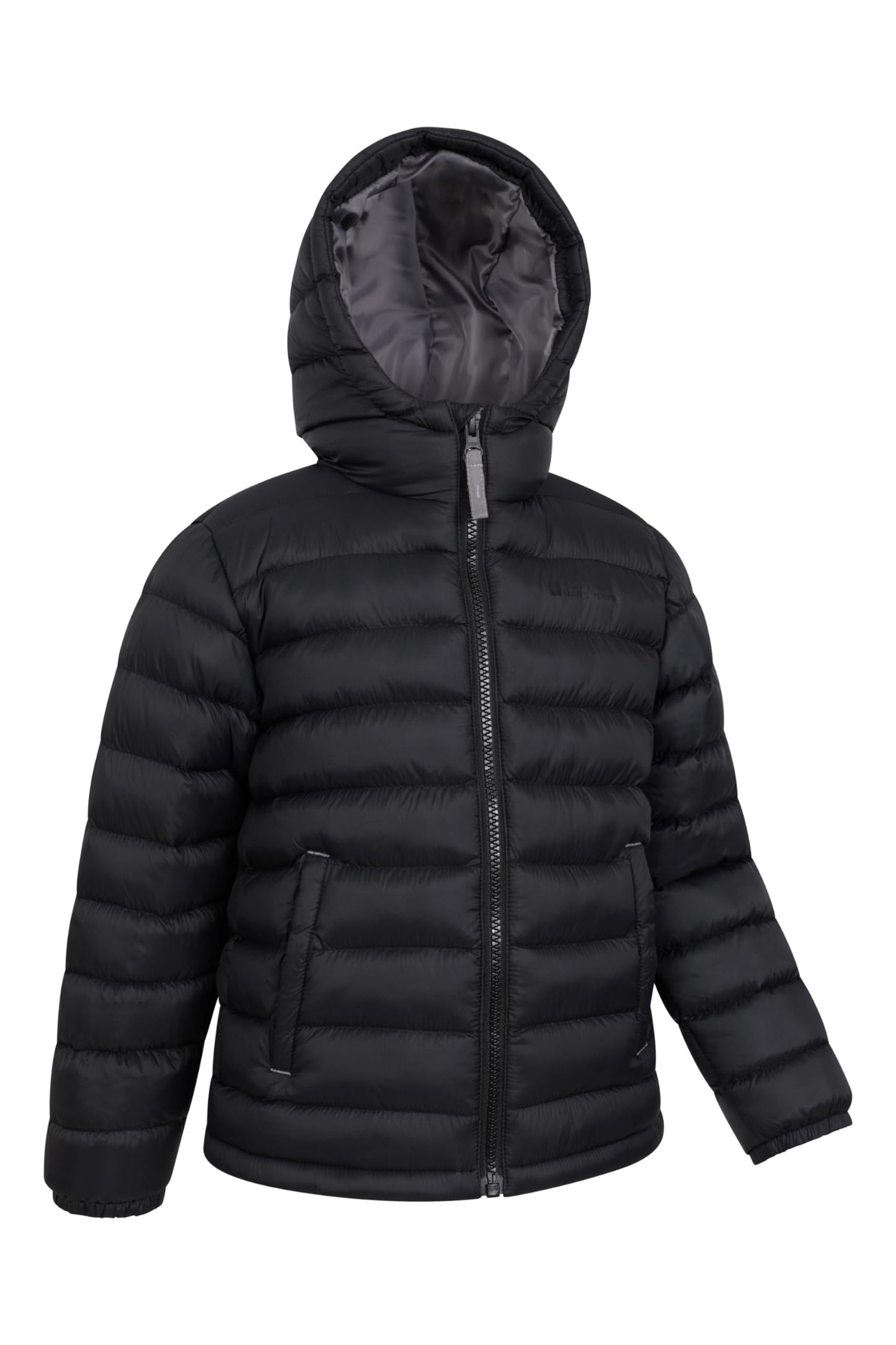 Mountain Warehouse Seasons Padded Kids Puffer Jacket - Water Resistant & Lightweight Insulated Rain Coat, Boys & Girls - Spring Summer, School, Travelling Black Teen Size 13 Years